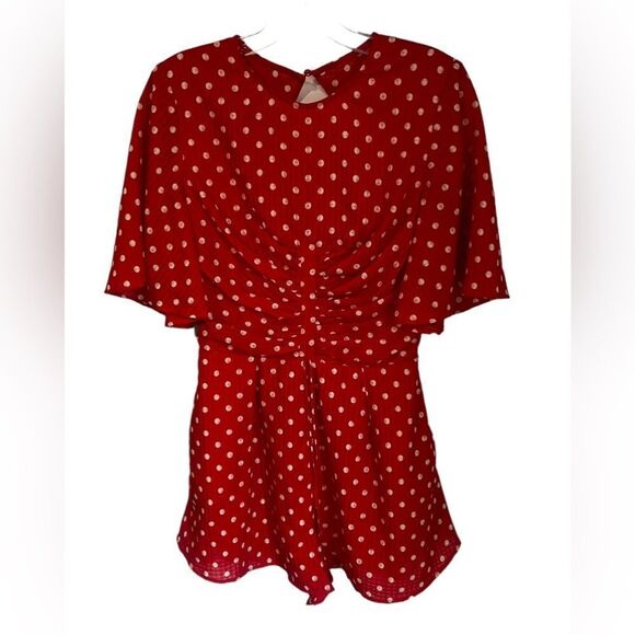 Revolve Finders Keepers Red Polka Dot Romper Jumpsuit NWOT - Picture 2 of 8